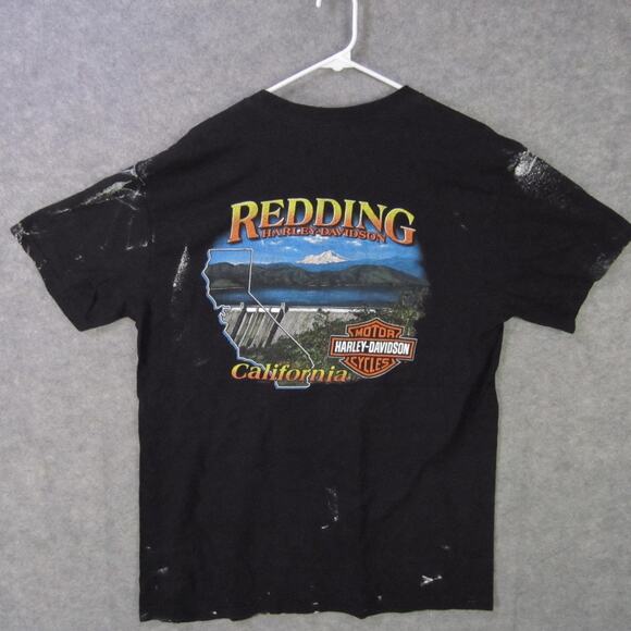 Harley-Davidson Shirt Mens Large Black Grim Reaper Skull Made in USA Redding - Picture 7 of 9